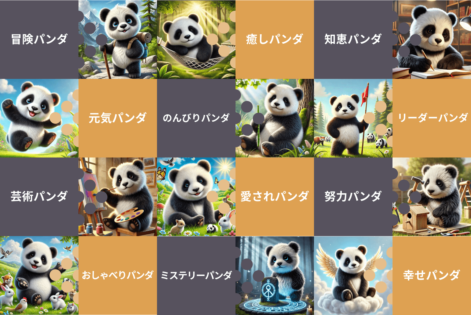 12パンダイラスト